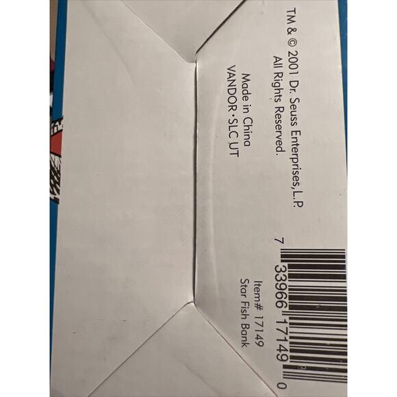 Vintage Dr Seuss Starfish Bank By Vandor 2001 Item 17149 In Box - Picture 4 of 7